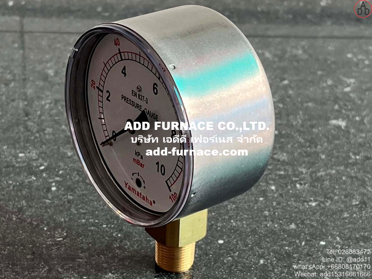 Yamataha Pressure Gauge 0-10kPa(0-100mBar) 3/8PT (9)